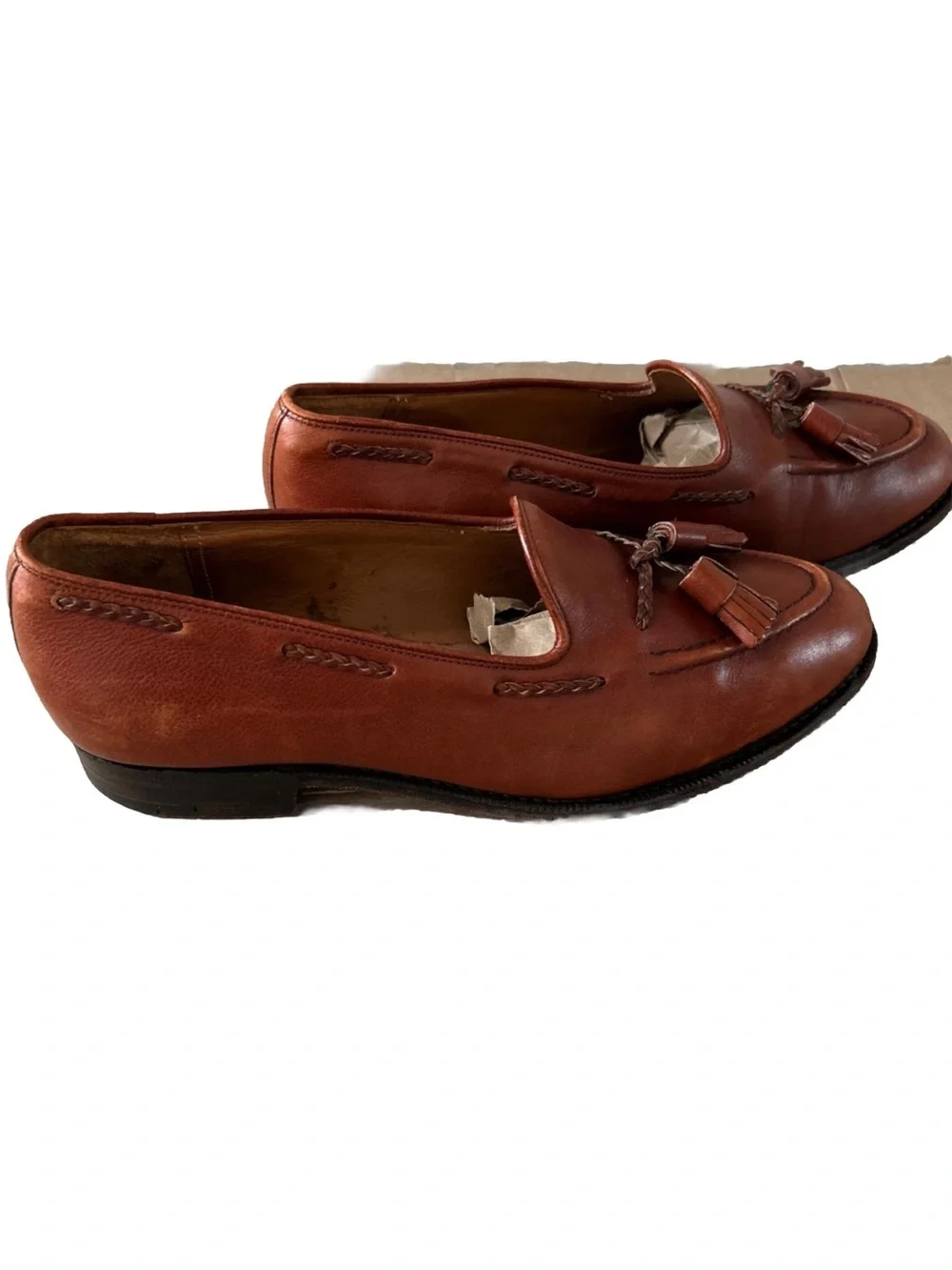 Church’s Men’s Cognac Leather Loafers with Tassel Size 8.5 Made In England